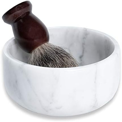 JIMEI Marble Shaving Soap Bowl Decorative Multi-Purpose Stone Bowl- Use as Centerpiece Bowl, Frui... | Amazon (US)