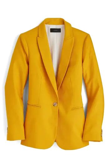 Women's J.crew Parke Stretch Linen Blend Blazer, Size 00 - Yellow | Nordstrom