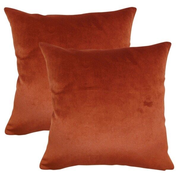 Set of 2 Juno Solid Throw Pillows in Rust (As Is Item) | Bed Bath & Beyond