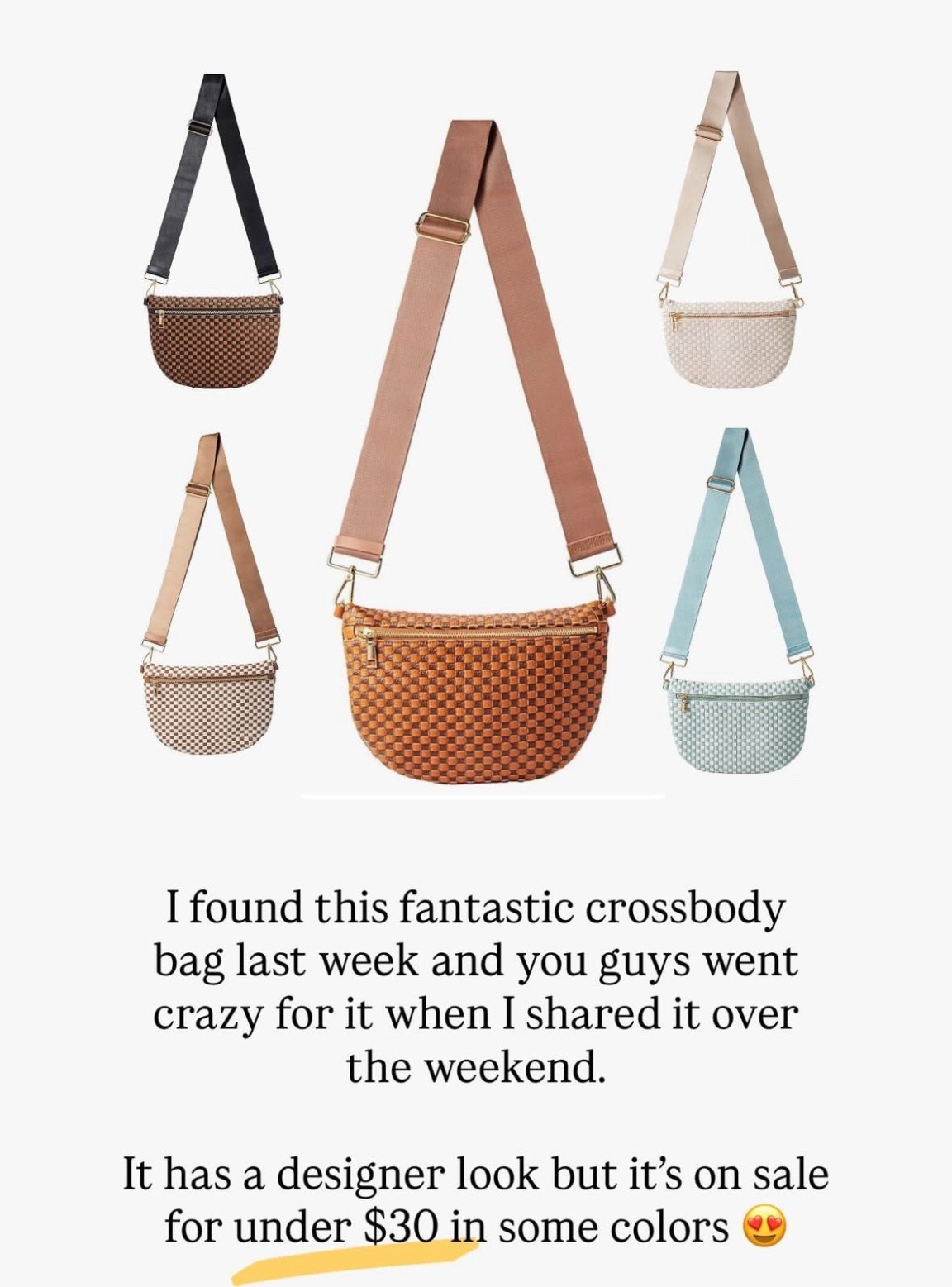 Love this crossbody from @amazon. Such a fun look for less! 

#LTKootd