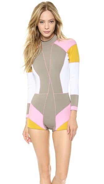 Cynthia Rowley Colorblock Wetsuit - Grey Multi | Shopbop