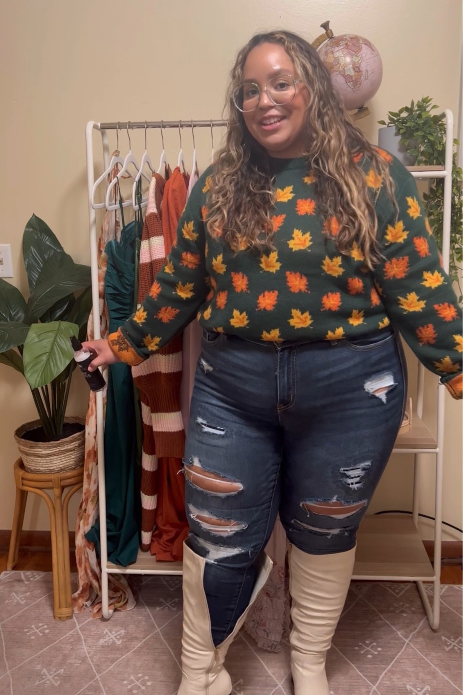 Top - XL 
Jeans- 16

#LTKcurves #LTKSeasonal #LTKshoecrush