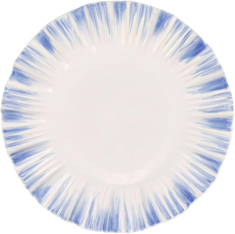 Vietri Bari Blue White European Dinner Plate Handcrafted Stoneware Dining Dish Durable Tableware ... | Amazon (US)