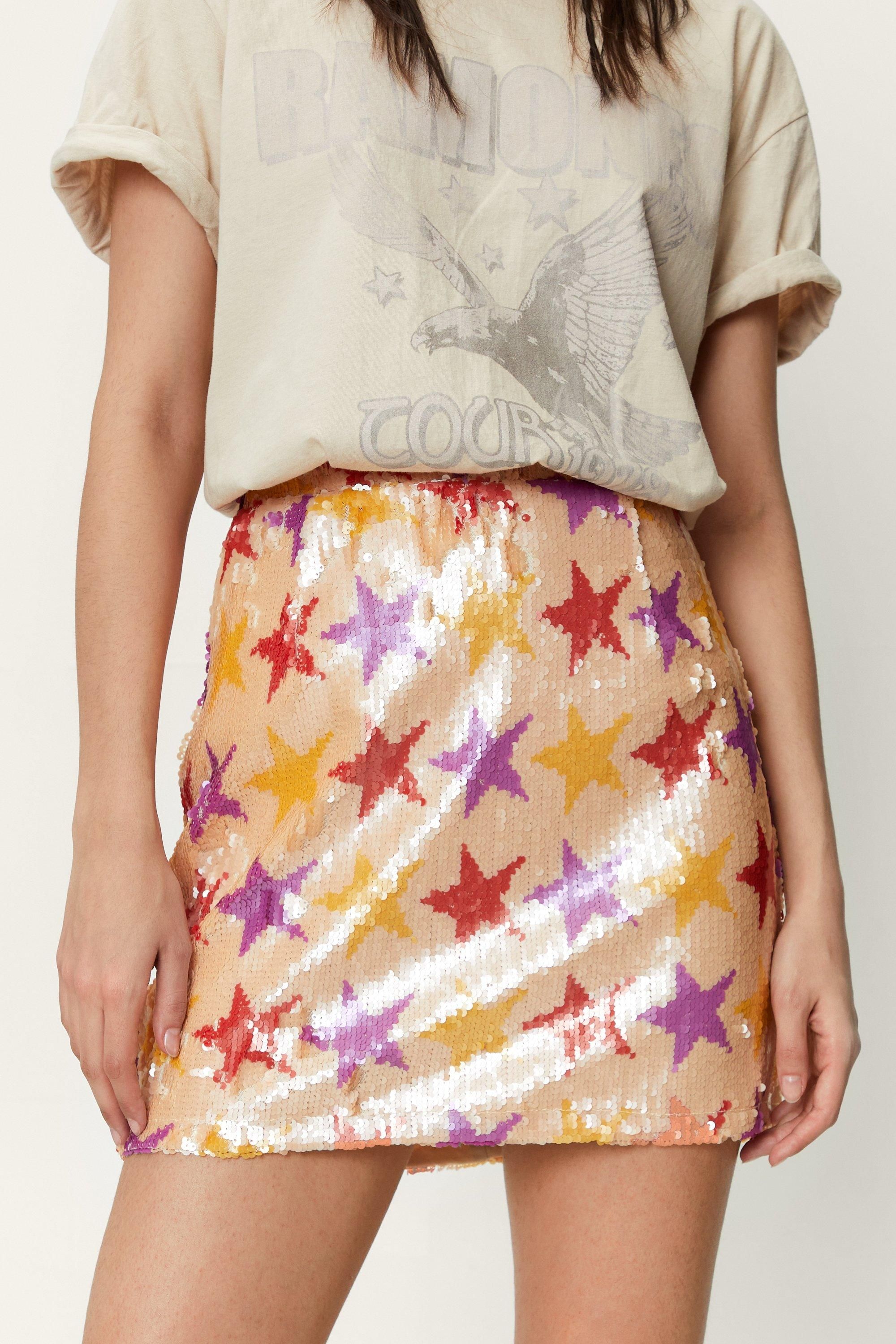 Star Sequin Bodycon Mini Skirt | Nasty Gal (US)