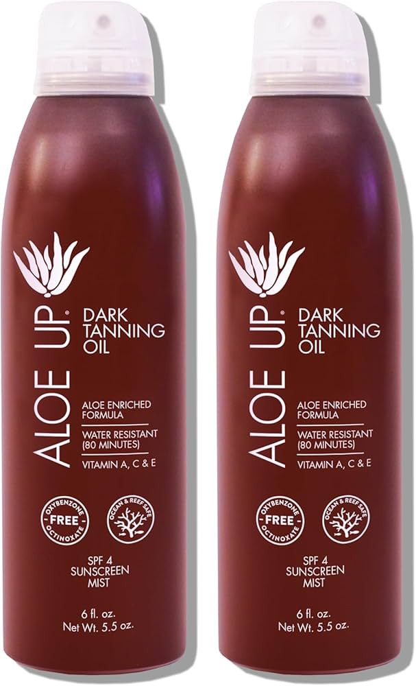 Aloe Up Quick Dry Tanning Oil Spray 6 Fl Oz-Reef Safe Outdoor Tanning Oil Tanning Oil for Outdoor... | Amazon (US)