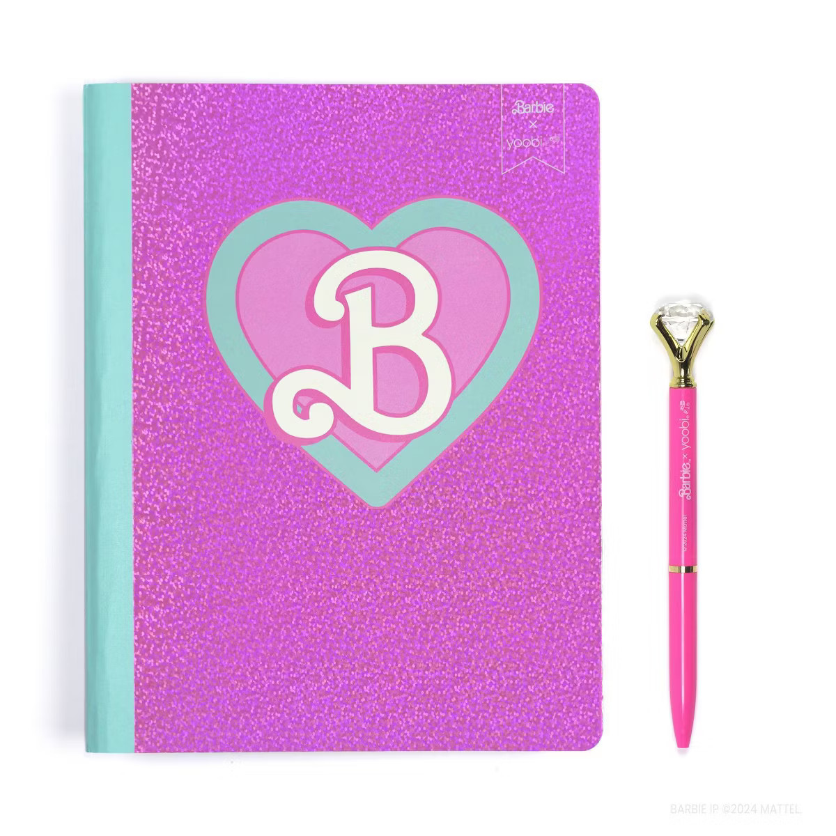 Yoobi Composition Book 7.5"x9.75" College Ruled with Pen Barbie B Logo | Target