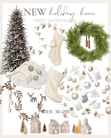 Target holiday home: winter whites

Christmas ornaments | affordable home decor | cozy throw | stockings | bell garland | ceramic bells | flocked tree | wreath with white berries | mini village | tree skirt

#LTKfindsunder100 #LTKHoliday #LTKhome