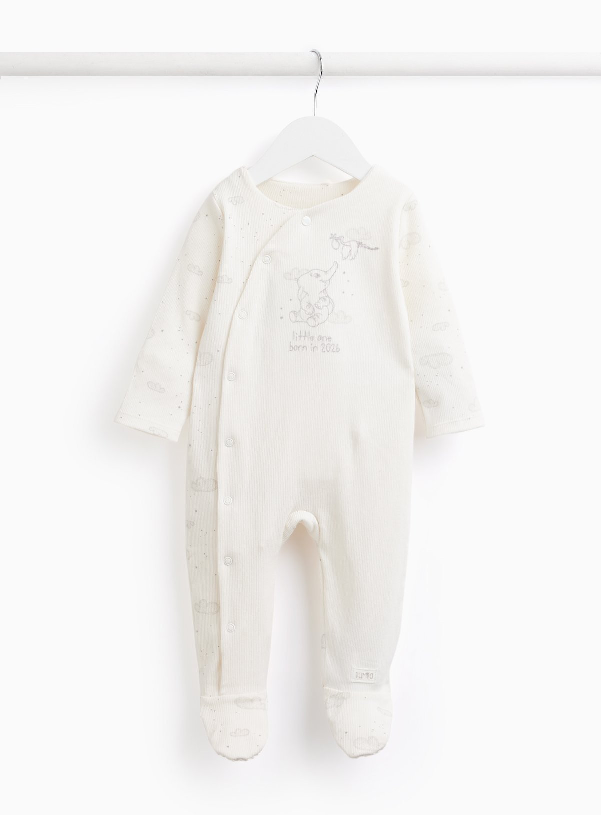 Cream Dumbo Born In 2026 Sleepsuit Up to 3 mths | argos.co.uk