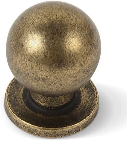 Khtumewrae Antique Brass Cabinet knobs,4 Pack 1inch Kitchen Cabinet knobs Ball Dresser knobs Vint... | Amazon (US)