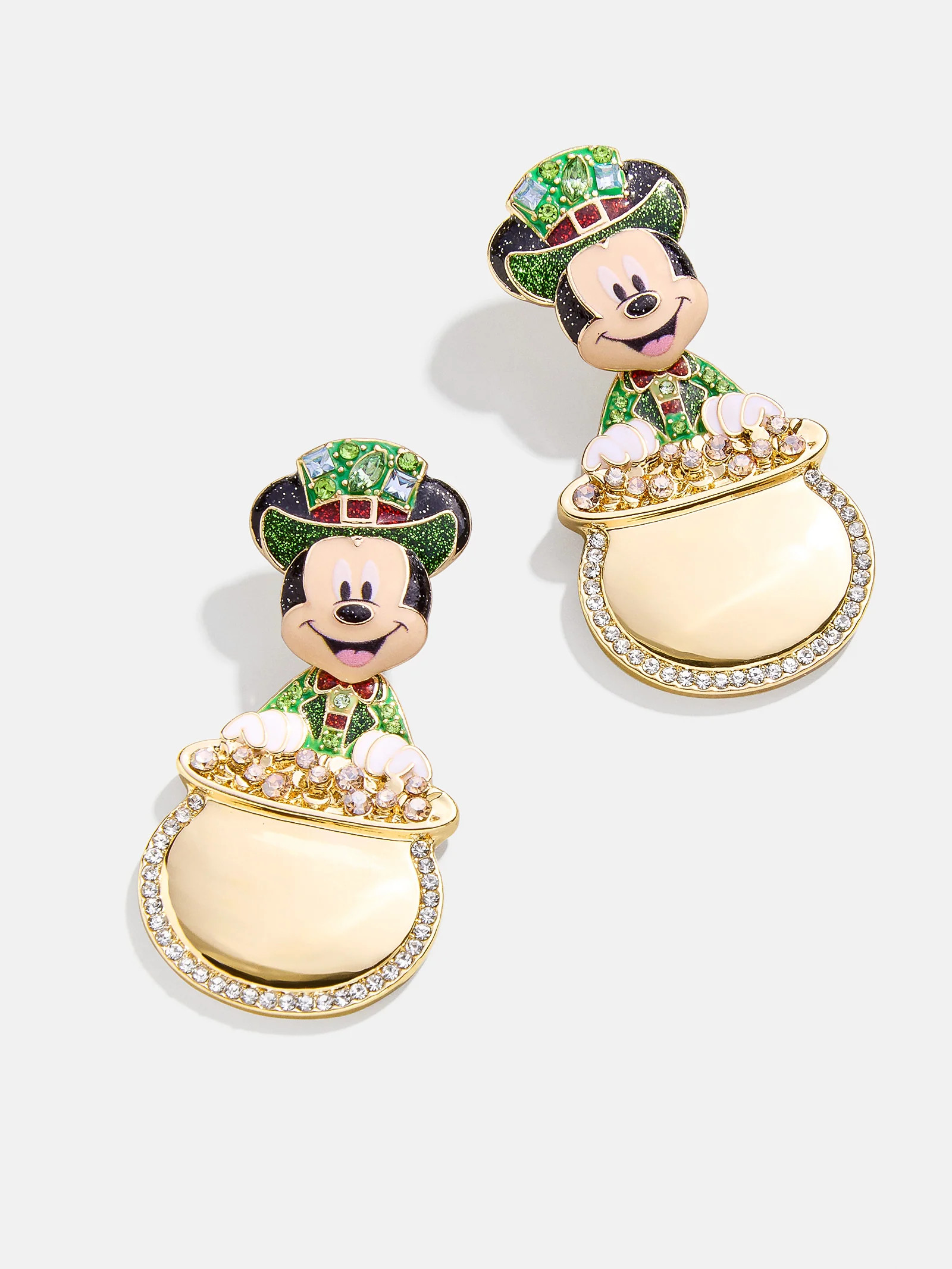 Mickey Mouse Disney Pot Of Gold Earrings - Green/Gold | BaubleBar (US)