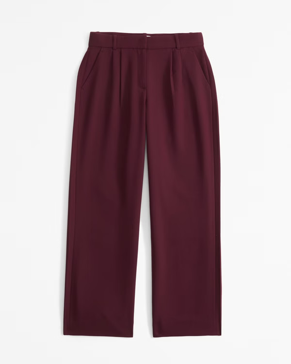 Curve Love A&F Sloane Low Rise Tailored Wide Leg Pant | Abercrombie & Fitch (UK)