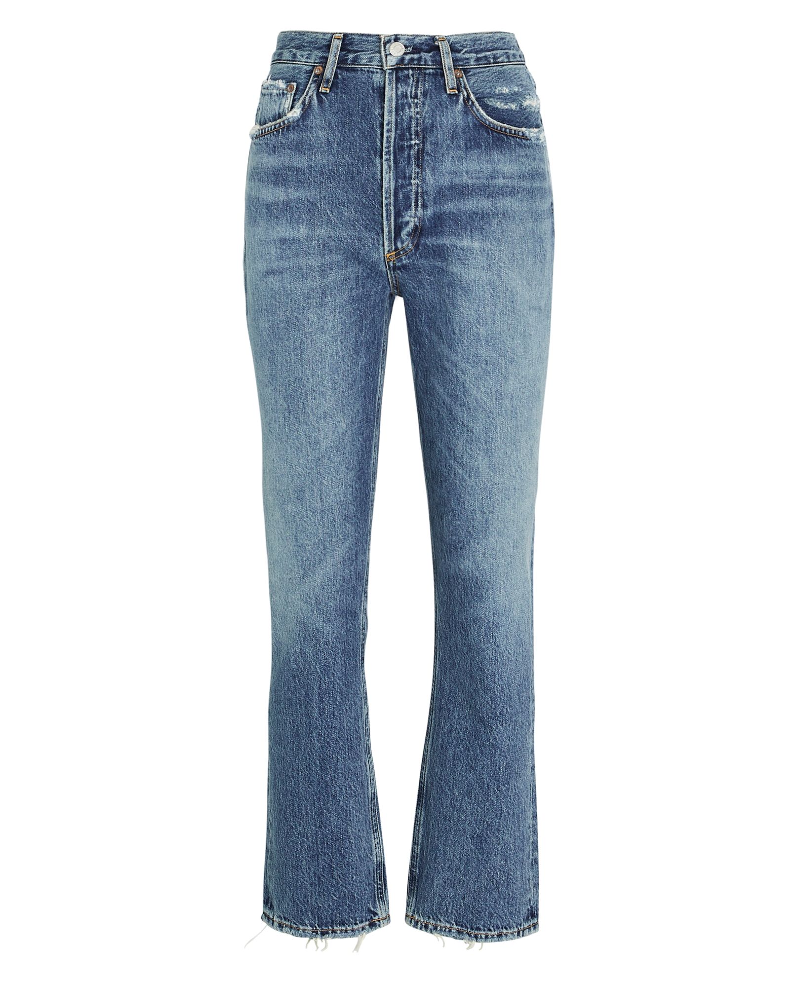 AGOLDE Riley High-Rise Straight Cropped Jeans, Denim 31 | INTERMIX