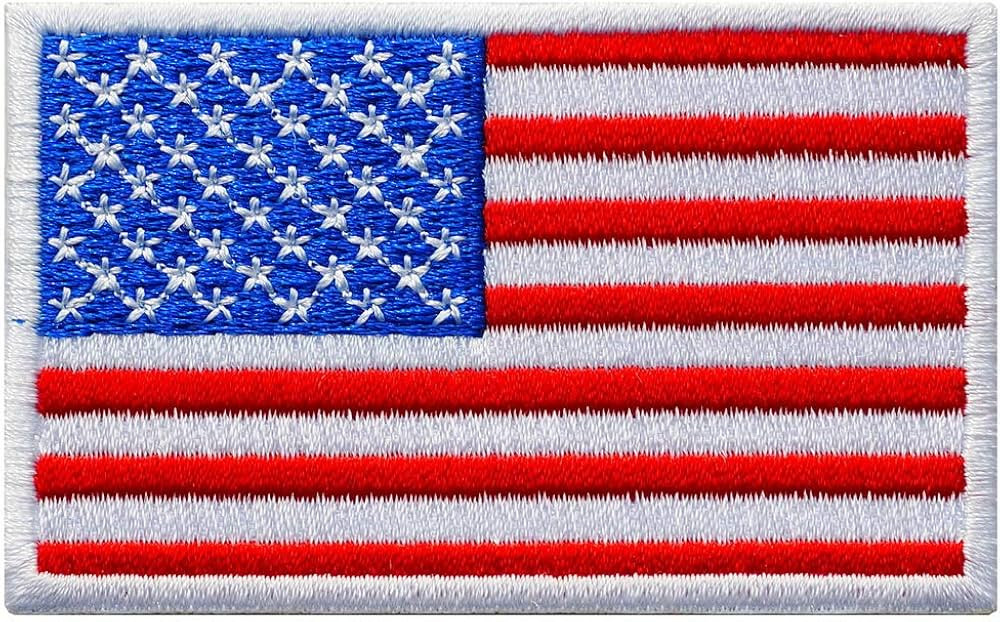 Amazon.com: Graphic Dust 3.2x2 Inches, US USA United States of America Flag Embroidered Iron On P... | Amazon (US)