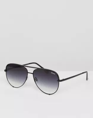Quay Australia High Key Mini aviator sunglasses in black fade | ASOS (Global)
