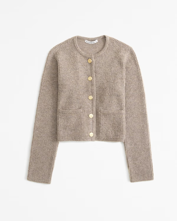 Women's Collarless Sweater Cardigan | Women's Tops | Abercrombie.com | Abercrombie & Fitch (UK)