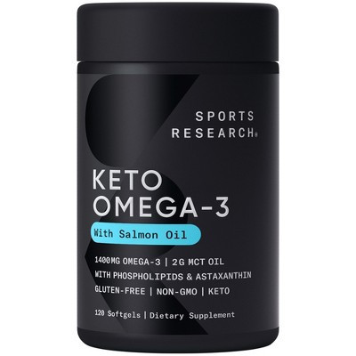 Sports Research Keto Omega-3 with Salmon Oil, 120 Softgels | Target
