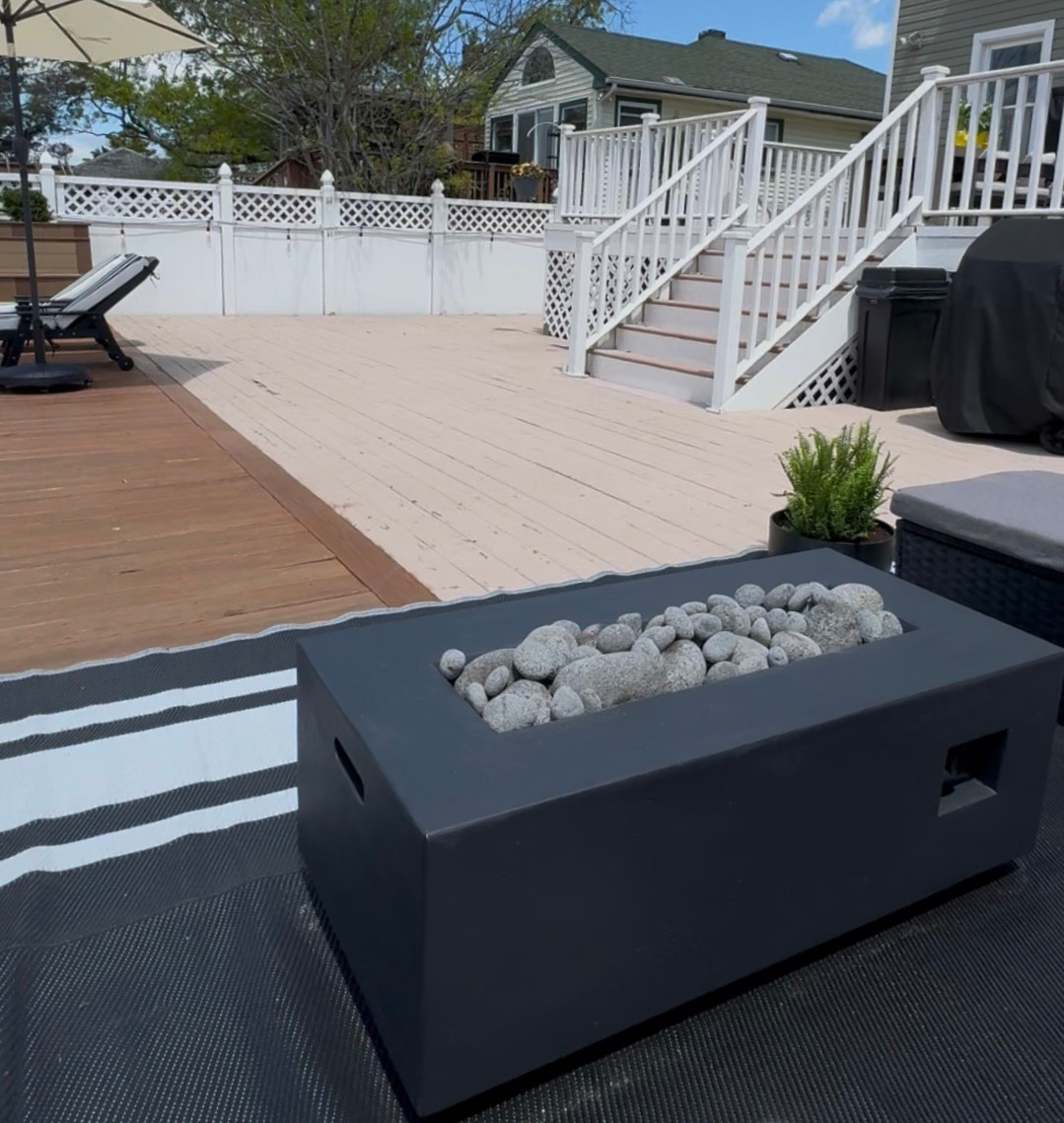 Outdoor fire pit , outdoor fire pit rocks , propane fire pit 

#LTKStyleTip #LTKHome #LTKSummerEdit