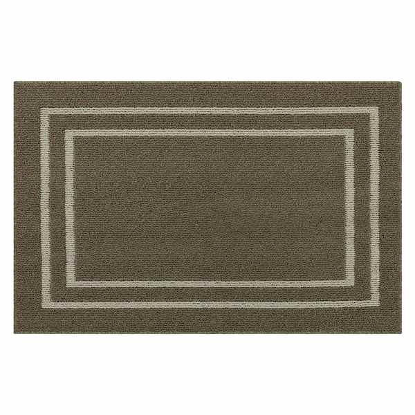 Beige Double Border Washable Tufted Accent Rug, 30x45 | At Home