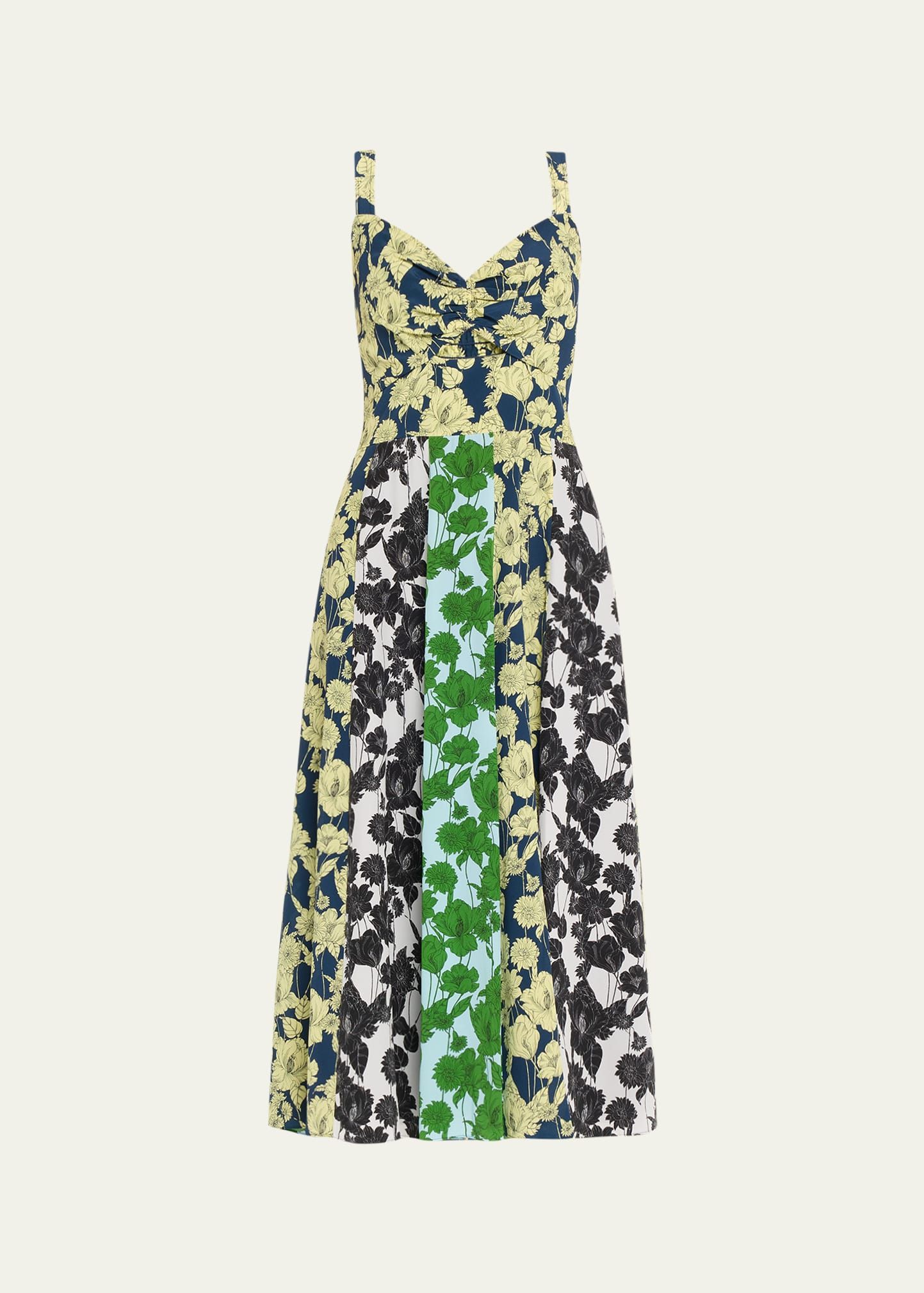 Jason Wu Sleeveless Floral-Print Cutout Midi Dress | Bergdorf Goodman