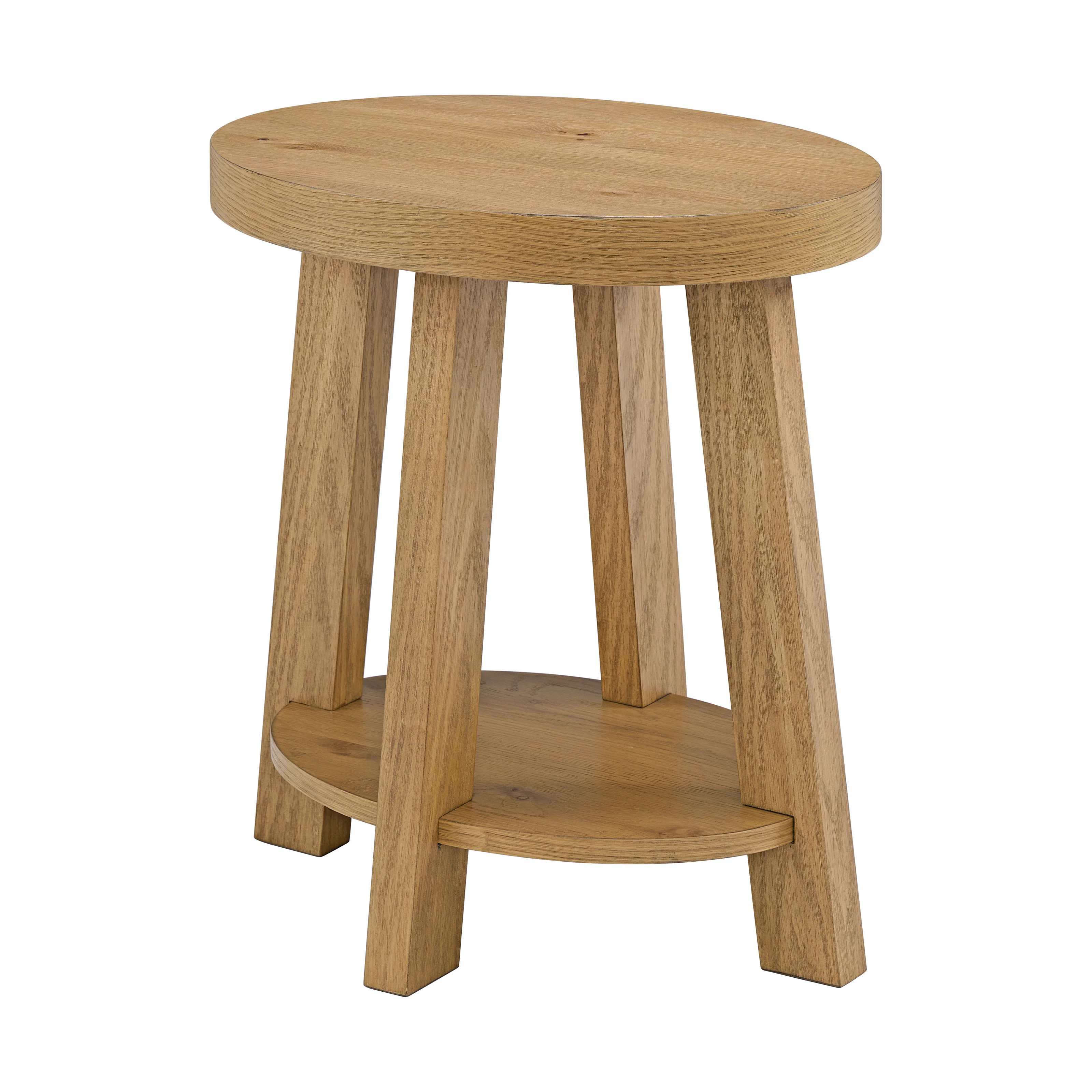 Wiese Wood Oval End Table With Shelf | Wayfair North America