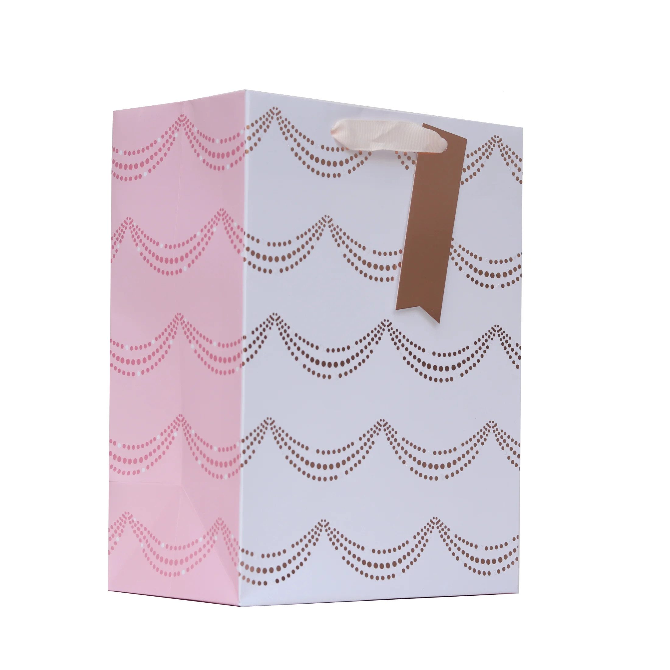 Medium Multicolor Metallic Garland Christmas Paper Gift Bag, 7.5" x 4.5" x 9.87", by Holiday Time | Walmart (US)