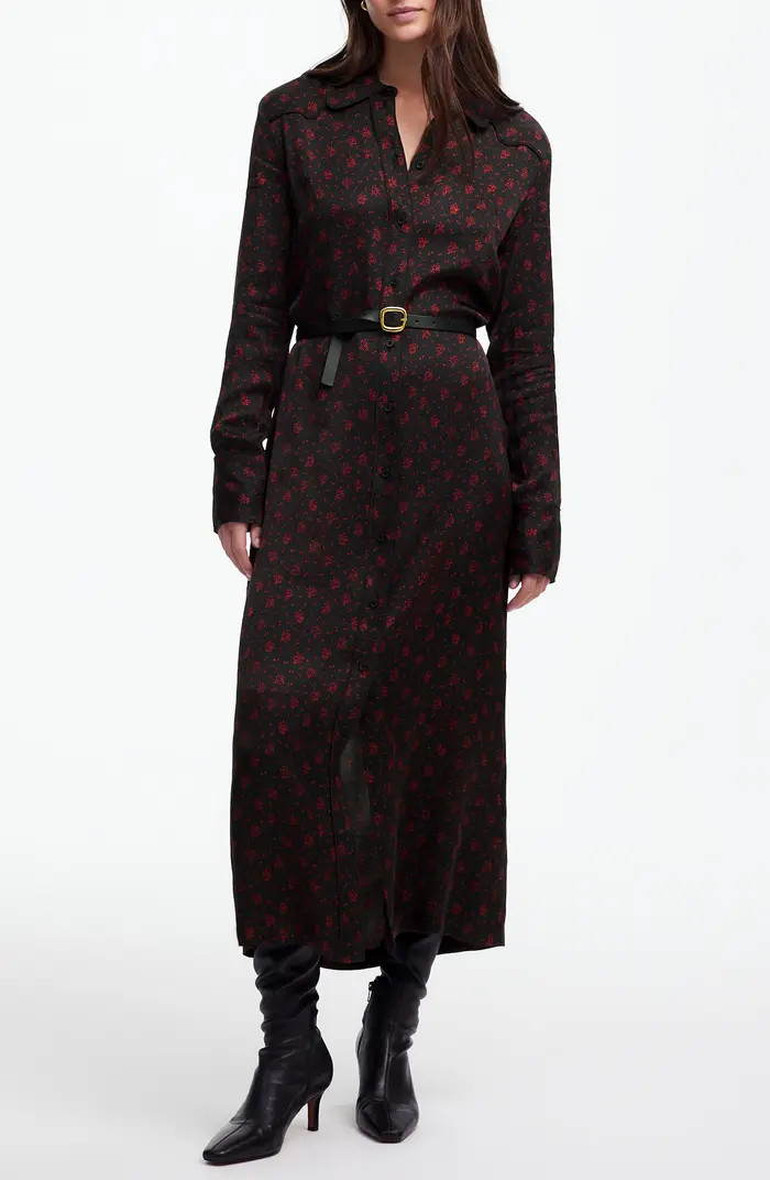 Madewell Floral Long Sleeve Button Front Midi Shirtdress | Nordstromrack | Nordstrom Rack