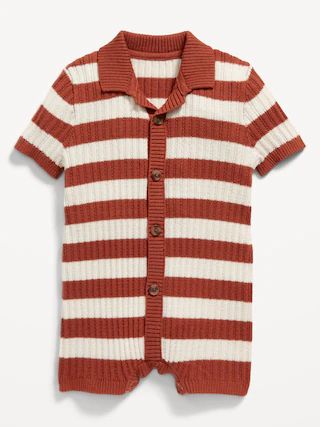 Striped Sweater-Knit Button-Front Romper for Baby | Old Navy (US)