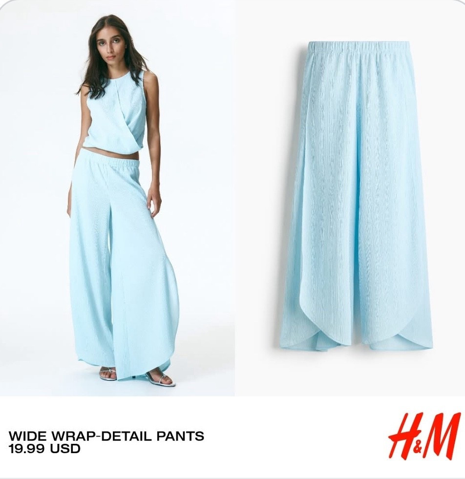 WIDE WRAP-DETAIL PANTS
The matching top sold separately.