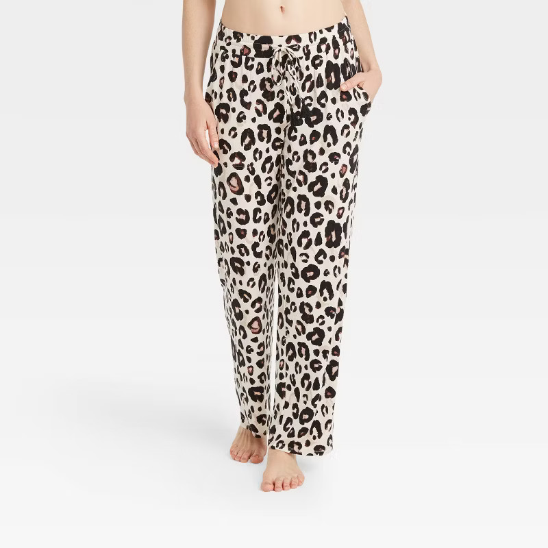 Women's Animal Print Beautifully Soft Pajama Pants - Stars Above™ Light Beige | Target