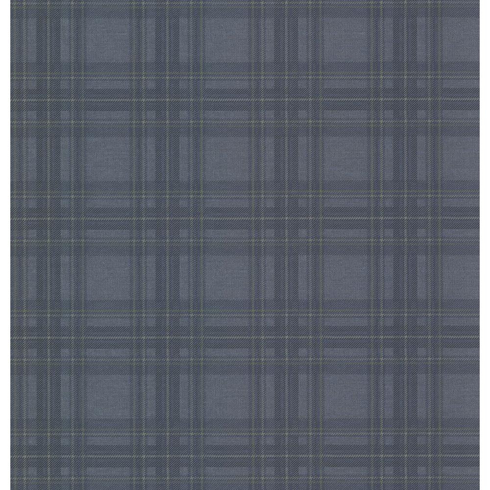 Chesapeake Fox Hollow Navy Plaid Paper Strippable Roll Wallpaper (Covers 56.4 sq. ft.)-TLL01411 -... | The Home Depot