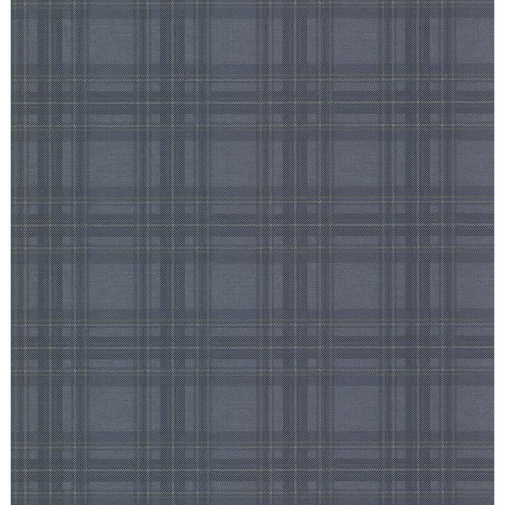 Chesapeake Fox Hollow Navy Plaid Paper Strippable Roll Wallpaper (Covers 56.4 sq. ft.)-TLL01411 -... | The Home Depot