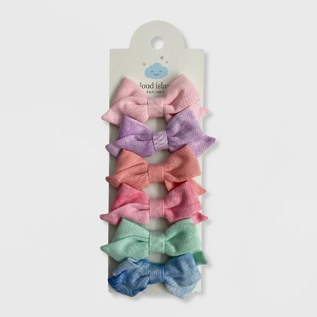 Baby Girls' 6pk Jersey Bow Hair Clips - Cloud Island™ | Target