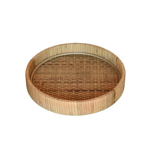HomeRoots 2-in x 9.5-in Natural Round Serving Tray | Lowe's