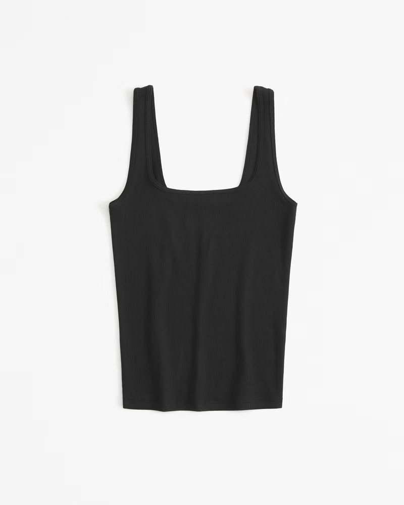 Essential Tuckable Squareneck Rib Tank | Abercrombie & Fitch (US)