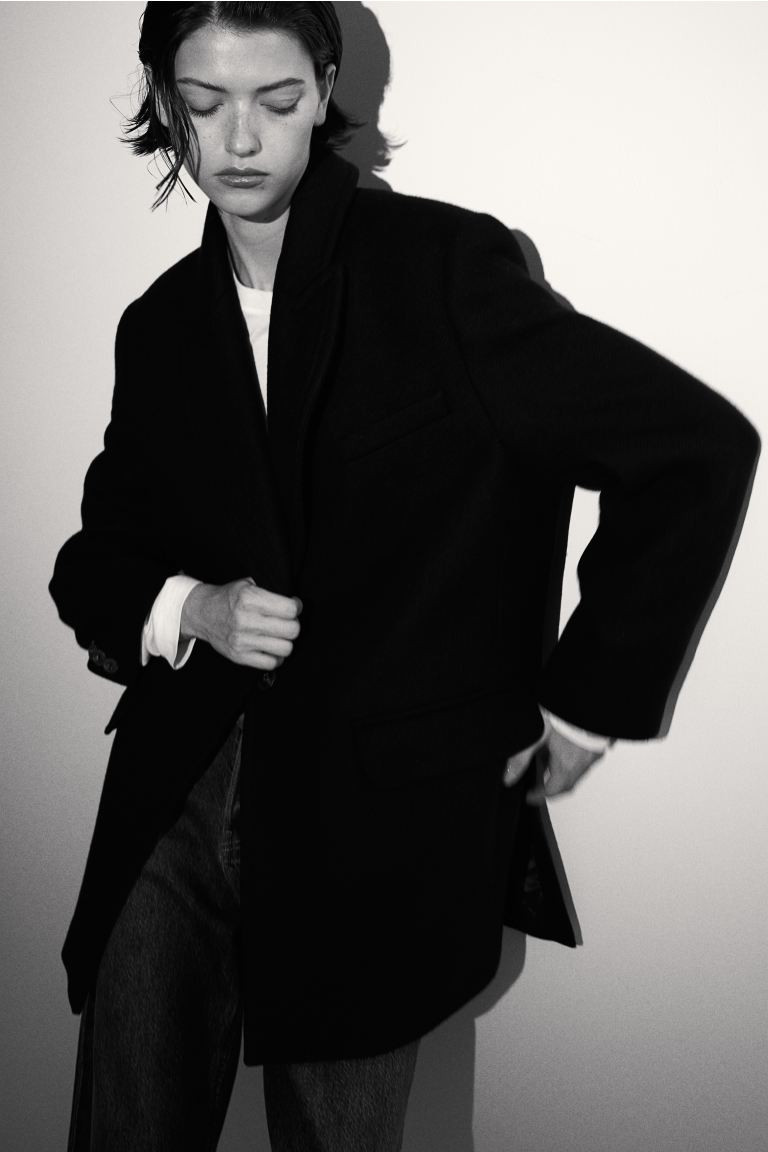 Blazer in misto lana - Nero - DONNA | H&M IT | H&M (FR, IT, ES, PT, BE)