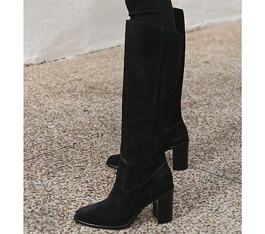 Vince Camuto x Fashion Jackson Tall Shaft Leather Boots - Pearlanie - QVC.com | QVC