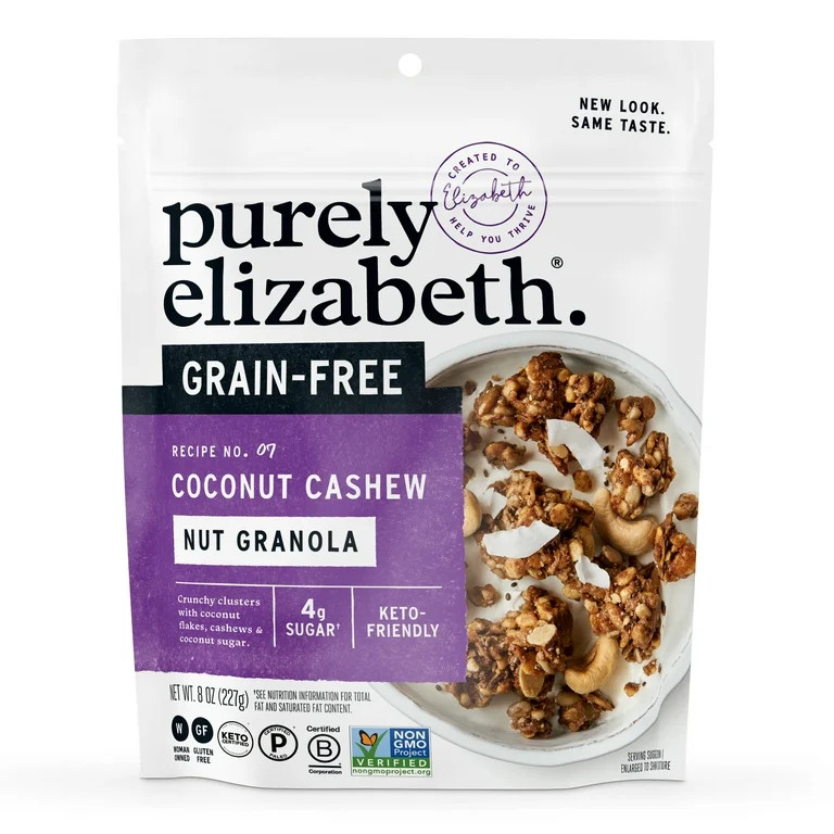 Purely Elizabeth Grain-Free, Coconut Cashew Keto Granola, 10 oz Bag | Walmart (US)