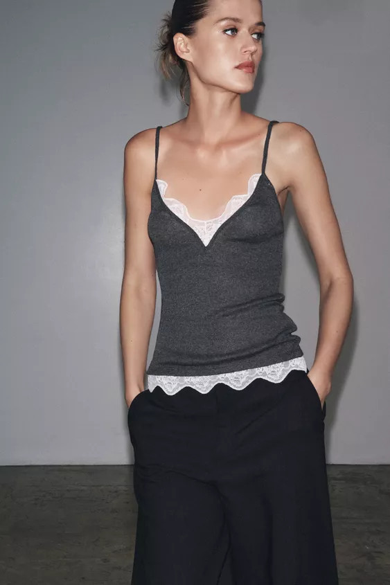 LACE STRAPPY TOP | Zara UK