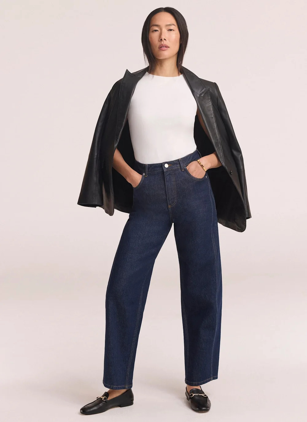 Dark Indigo Barrel Leg Jeans | Mint Velvet - US