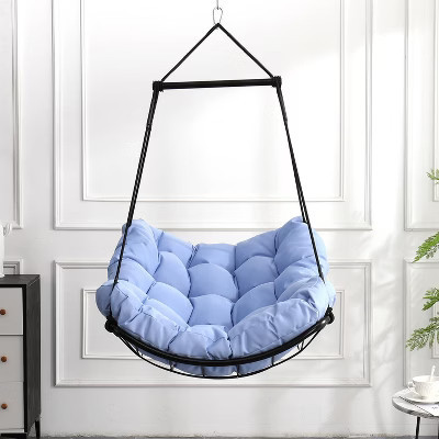 PAGED Porch Swing Modern Patio Swing with Anti-Slip Safety Rings and Cushion for Backyard, Poolside, Blue | Target