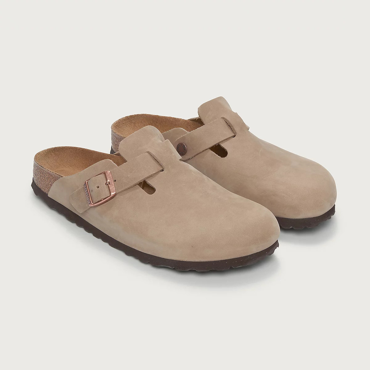 The White Company Birkenstock Oiled Leather Boston Mules, Beige, Size: 38 | The White Company UK & ROW