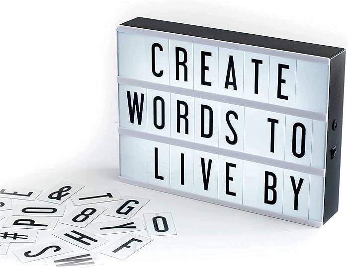 My Cinema Lightbox - 30x23cm Light Box with 100 Letters and Numbers - Personalised Light Box Sign | Amazon (US)