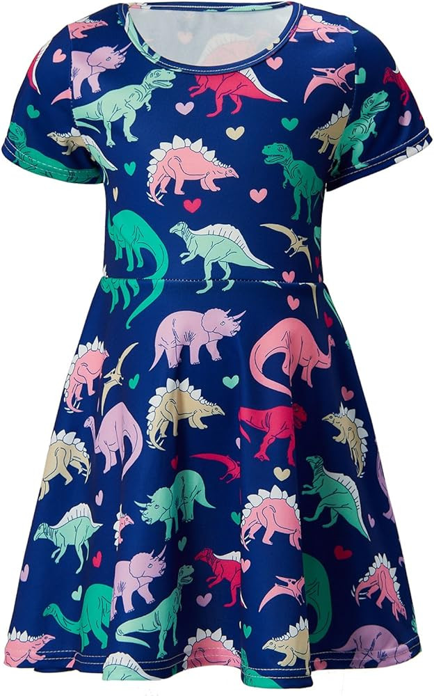 ALISISTER Little Girls Dress Short Sleeve 90S Toddler Sundress Summer Apparel | Amazon (US)