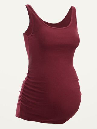 Maternity First-Layer Rib-Knit Side-Shirred Tank Top | Old Navy (US)