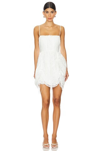 The Mini Theater Dress in Ivory White Dress Summer White Dress Party Dress Mini Wedding Guest Dress | Revolve Clothing (Global)
