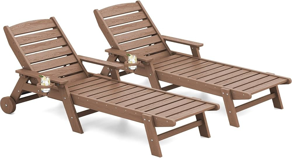 SERWALL Outdoor Chaise Lounge Chair Set of 2, Patio Lounge Chair for Outside, Longer Version Pool... | Amazon (US)