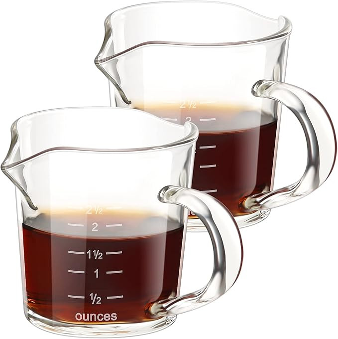 3oz Heat Resistant Glass Espresso Measuring Glass Espresso Shot Glass Triple Pitcher Barista Doub... | Amazon (US)
