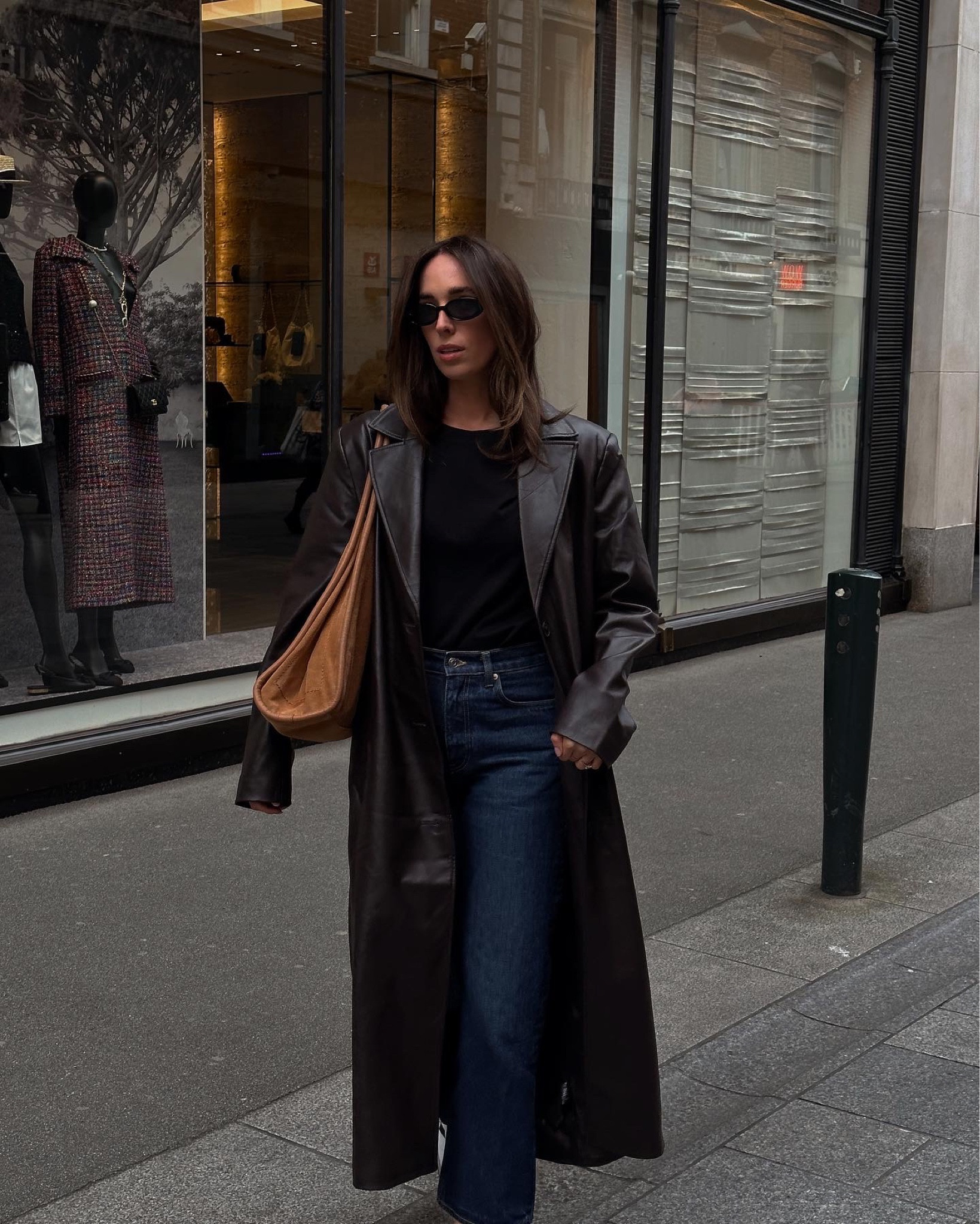90s minimal outfit 🖤 asos suede bag, Arket jeans, adidas sambas, black leather jacket, Le specs sunglasses 

#LTKireland #LTKspring #LTKeurope