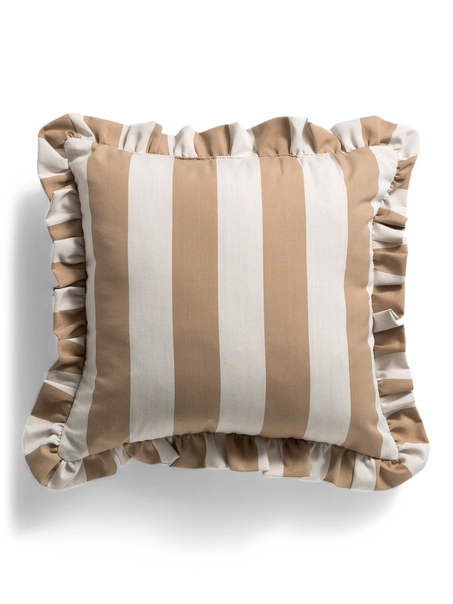 Made In Usa 18x18 Cabana Striped Ruffled Indoor Outdoor Pillow | TJ Maxx