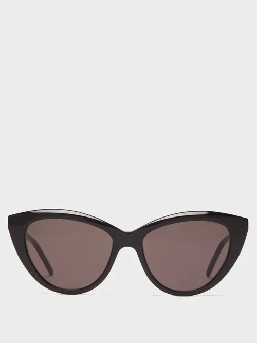 Saint Laurent - Cat-eye Acetate Sunglasses - Womens - Black | Matches (US)